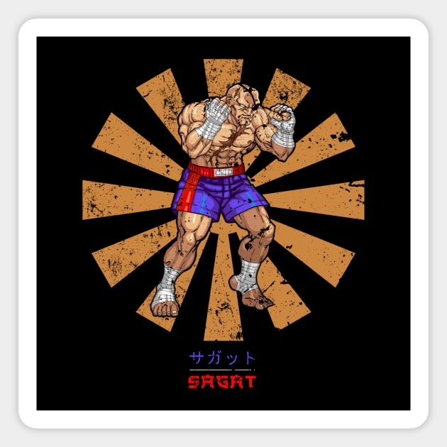 Sagat Retro Japanese Street Fighter Magnet by Nova5